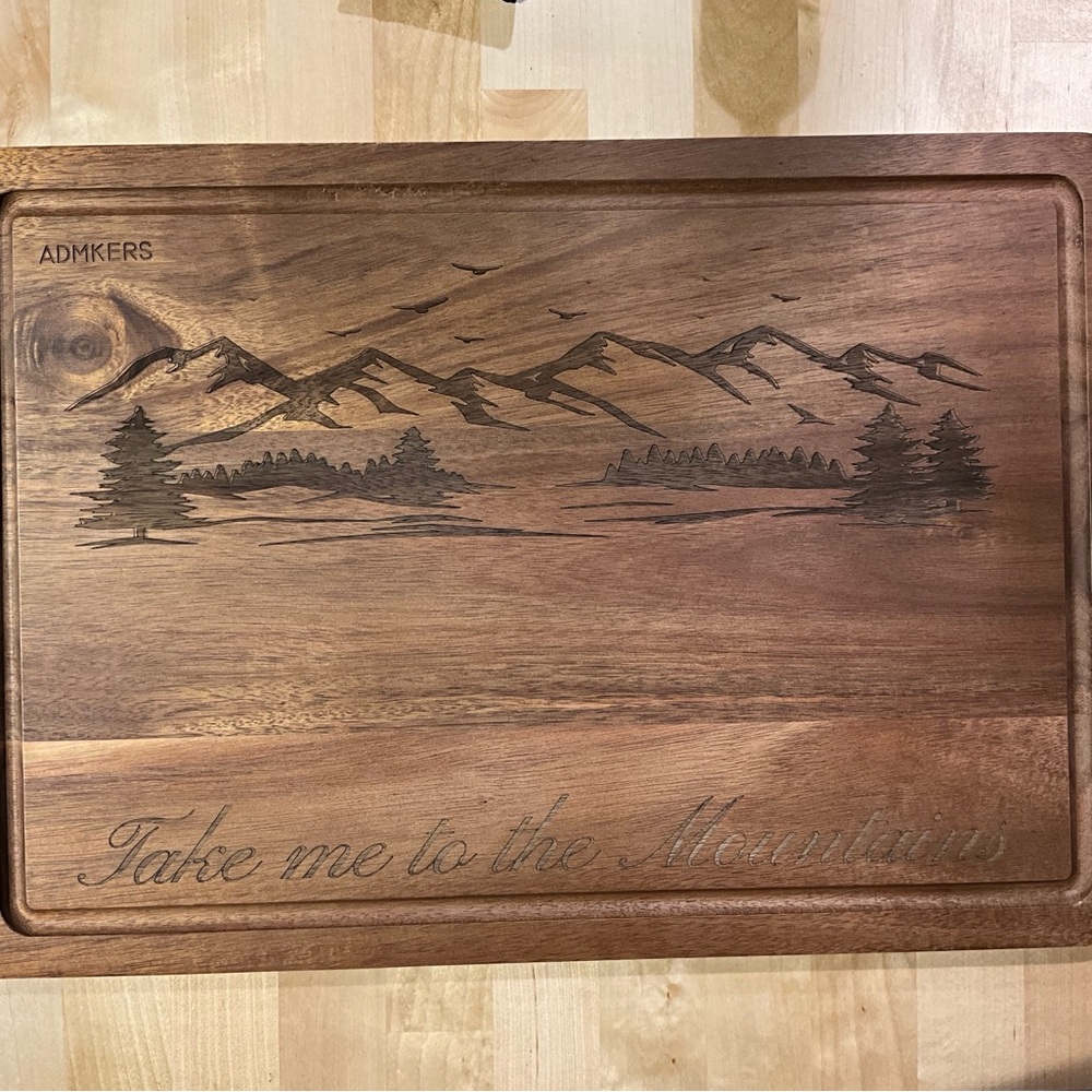 Engraved Natural Acacia Wood Cutting Board NEW
